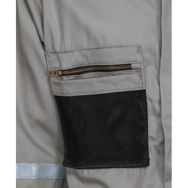 Summit Breeze® Flame Resistant (FR) Coverall - Gray 7-ounce Cotton Material, Chest Size (38 - 50), 1 EA #SBC2011 - Image 4