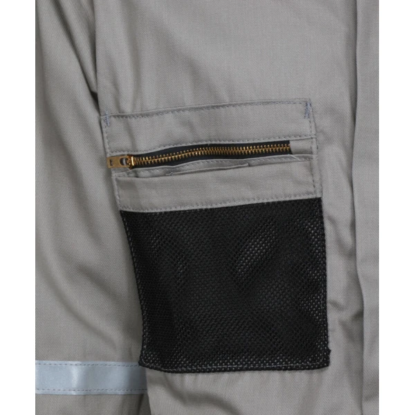 Summit Breeze® Flame Resistant (FR) Coverall - Gray 7-ounce Cotton Material, Chest Size (52 - 64), 1 EA #SBC2011 - Image 4