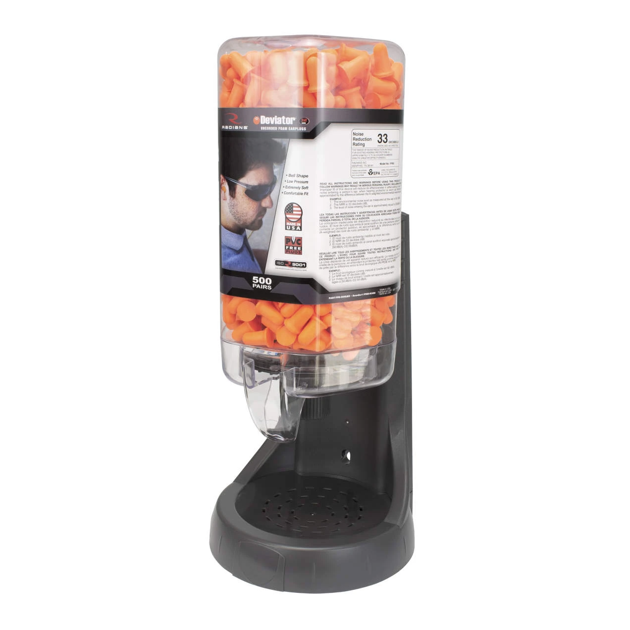 Refillable Dispenser with Deviator FP80 Plugs, 500 Pairs #FPD-500L80 - Image 2