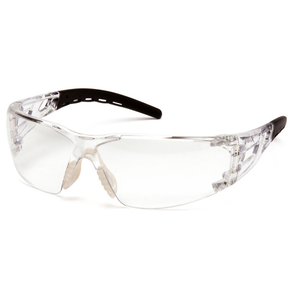 Fyxate Safety Glasses - Clear Lens - H2X AntiFog, Dielectric.  Rubber temple tips and nosepiece.  Single wraparound lens.MOQ 12 #SB10210ST
