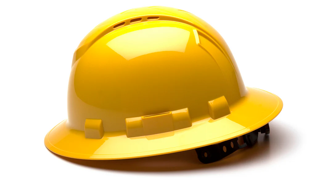 Ridgeline® Full Brim Vented hard Hat, Yellow, 1/EA, #HP54130V - Image 4