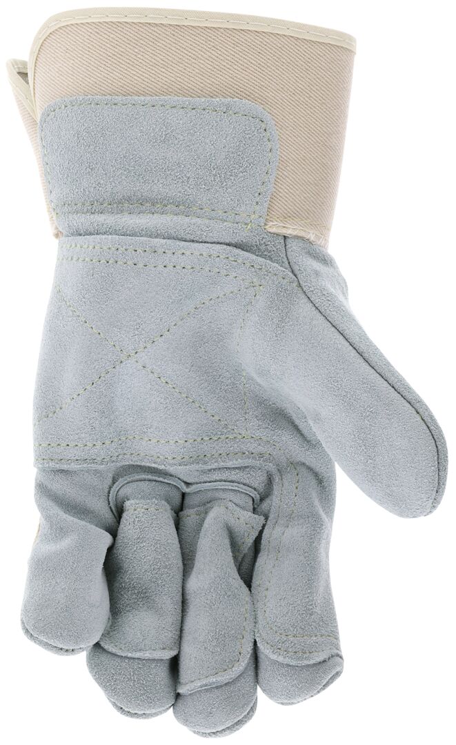 Big Jake® Series - Double Leather Palm and Fingers Work Gloves - Premium A+ Grade Split Side Leather, 1/DZ #1715 - Image 4
