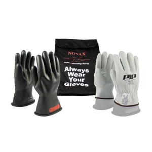 NOVAX, INSULATING GLOVE KIT, CLASS 0, 11 IN., BLK., STRAIGHT CUFF, 1EA, #150-SK-0-KIT