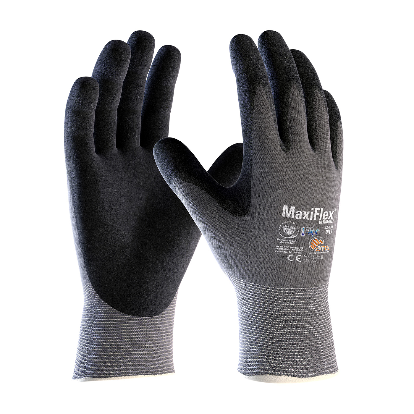 MAXIFLEX ULTIMATE W/ AD-APT, GRAY 15G NYLON SHELL, BLK MICRO, 1DZ ,#42-874