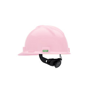 MSA V-Gard Cap w/Ratchet Suspension, Pink, Hard Hat Cap Style, 1EA, #495862