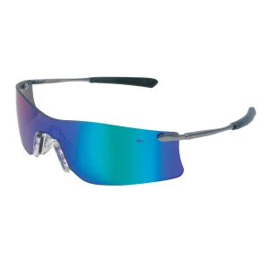 Rubicon® T4 Series Safety Glasses, Curved Frameless Lens Design, Soft TPR Nose Piece, Resilient Spring Hinge Temples for Comfortable Fit, MOQ 12 #T411G