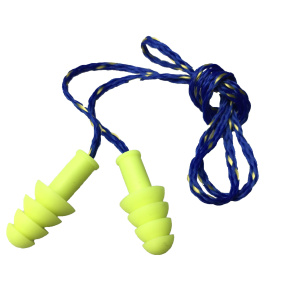 ENCORE™ YELLOW REUSABLE TPR EAR PLUGS, YELLOW/BLUE TEXTILE CORD, NRR 27 DB, 100 PR/BOX #EPRC01