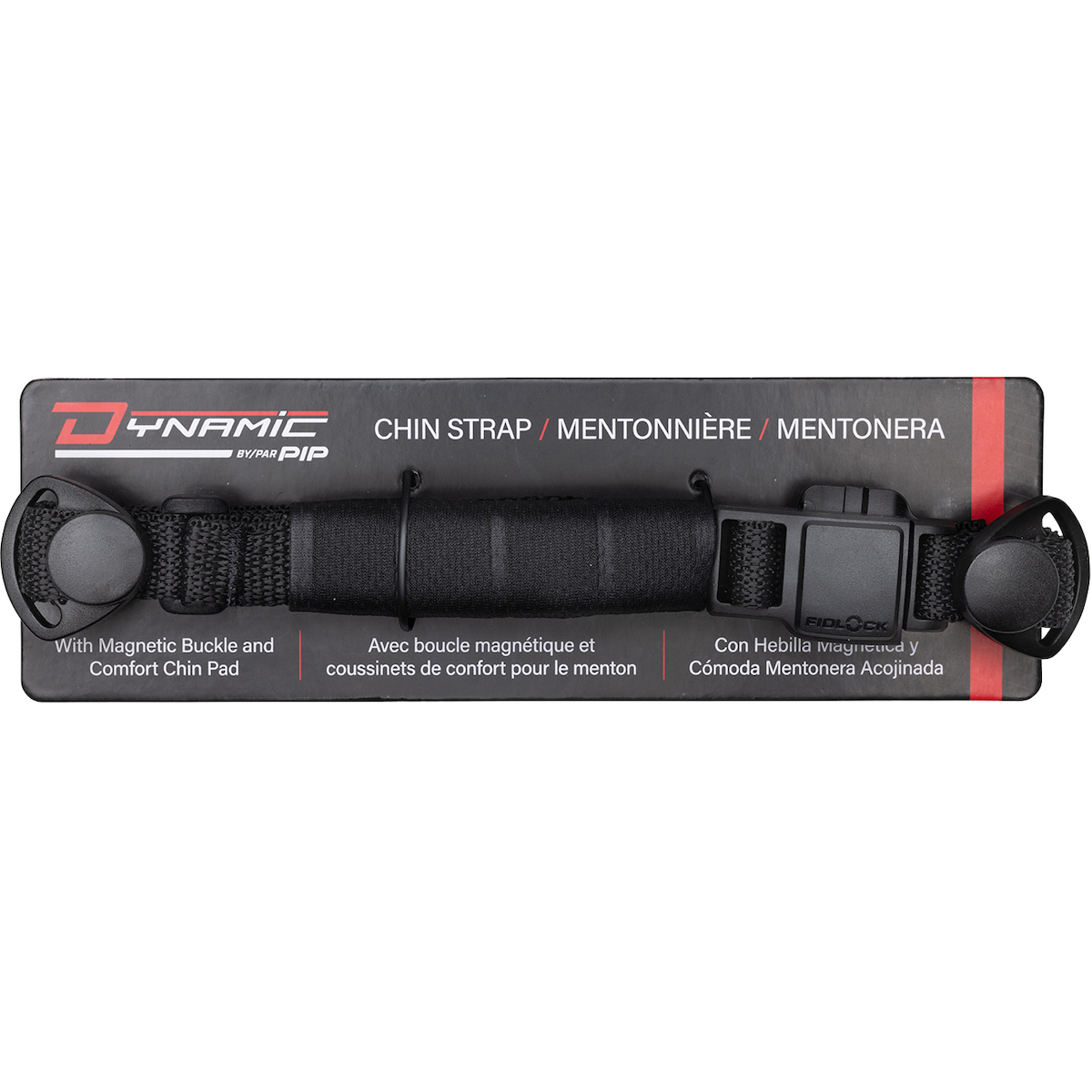 4-Point Chin Strap With Magnetic Clip And Comfort Chin Pad, Black, 1/EA #280-HP542MC