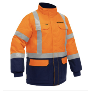 Bisley® ANSI Type R Class 3 and CSA Z96 Class 2 X-Back Extreme Cold Jacket with Navy Bottom, 1 EA #343M6450X-Arrow-Logo (Logo Included)