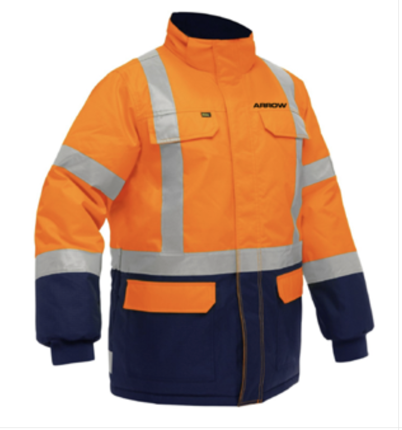 Bisley® ANSI Type R Class 3 and CSA Z96 Class 2 X-Back Extreme Cold Jacket with Navy Bottom, 1 EA #343M6450X-Arrow-Logo (Logo Included)