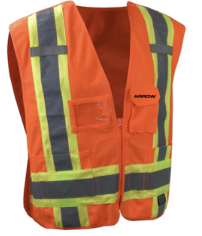Heavy Duty 7-Pocket Tear Away Cruiser Vest X-Back, 1 EA #SV020X-2-Arrow-Logo (Logo Included)