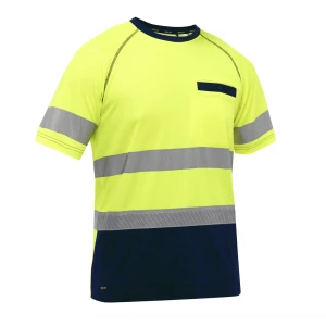 Bisley Essentials ANSI Type R Class 2 Short Sleeve T-Shirt with Navy Bottom, 1/EA  #312M1118T