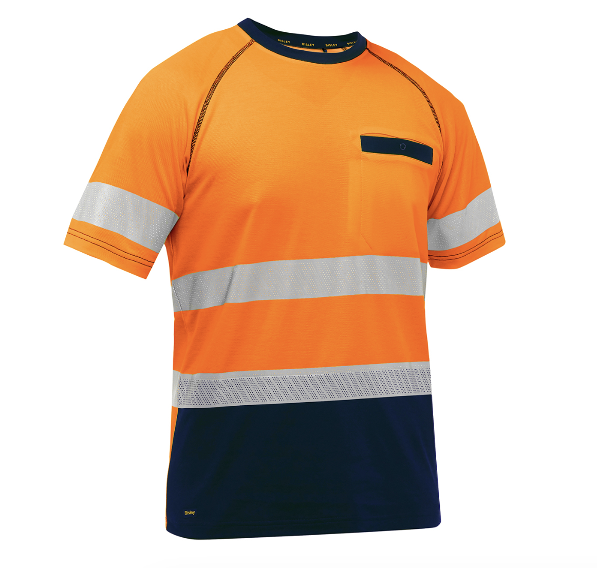 Bisley Essentials ANSI Type R Class 2 Short Sleeve T-Shirt with Navy Bottom, 1/EA #312M1118T-Logo (Logo Included) - Image 3