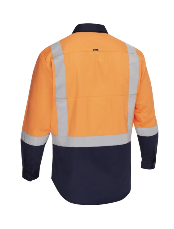 Bisley® Performance, Class 2 Long Sleeve Shirt, MEN'S, Hi-Vis Navy Bottom, 1/EA #312M6367H - Image 2