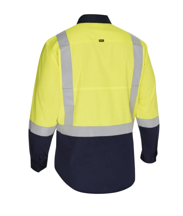Bisley® Performance, Class 2 Long Sleeve Shirt, MEN'S, Hi-Vis Navy Bottom, 1/EA #312M6367H - Image 3