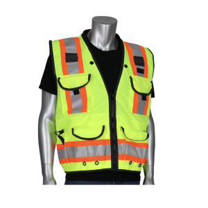 ANSI Type R Class 2 Two-Tone Fifteen Pocket Tech-Ready Ripstop Surveyors Vest with Mesh Back, 1/EA #302-0900