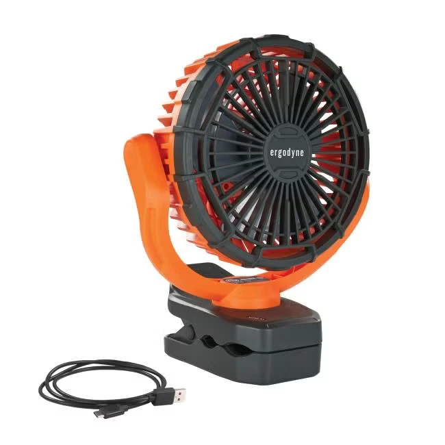 Chill-Its 6090 Rechargeable Portable Jobsite Fan, Orange, 1/EA #12800 - Image 4