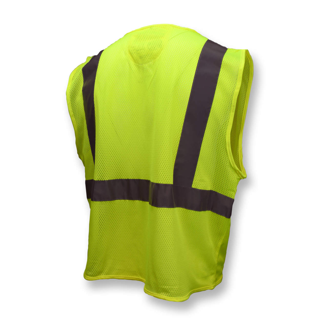 SV25 Economy Class 2 Self-Extinguishing Mesh Safety Vest with Zipper - Green , 1/EA #SV25-2ZGM - Image 3