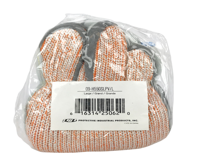SCRAP KING 7G POLYKOR SEAMLESS KNIT W/ SPLIT COWHIDE PALM, A9 VEND PACK, 1 PR #09-H550SLPV - Image 2