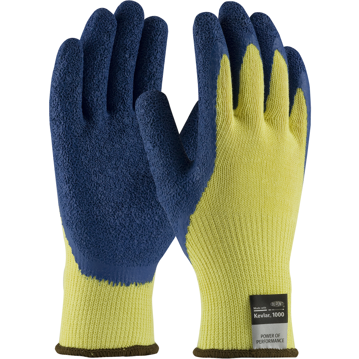 G-TEK KEV, 100% KEVLAR 10G YELLOW SHELL, BLUE LATEX CRINKLE GRIP, A3, 1 DZ #09-K1310