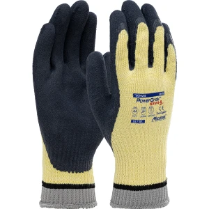 POWERGRAB KEV4, YELLOW 10G KEVLAR SHELL, LATEX MICROFINISH GRIP, A3, 1 DZ #09-K1444
