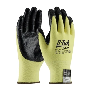 G-TEK KEV, YELLOW 13G KEVLAR/EL SHELL, BLACK NITRILE SMOOTH GRIP A2, 1 DZ #09-K1450