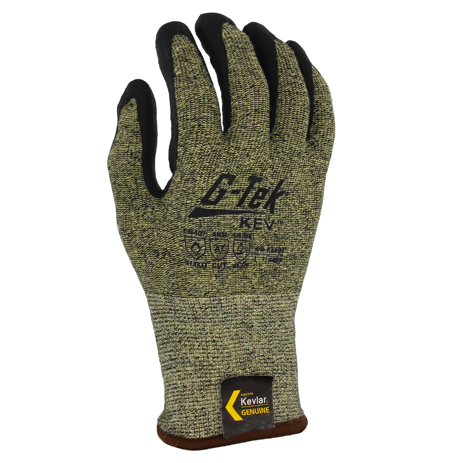 G-TEK KEV, KEVLAR ENGINEERED YARN, YEL/BLK 13GAUGE, NITRILE FOAM, A7, 1 DZ #09-K1600 - Image 3