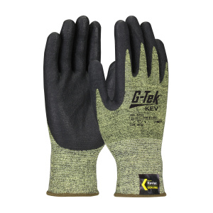 G-TEK KEV, KEVLAR ENGINEERED YARN, YEL/BLK 13GAUGE, NITRILE FOAM, A7, 1 DZ #09-K1600