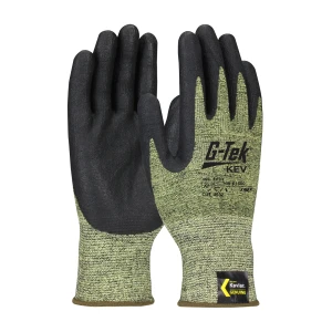 G-TEK KEV, KEVLAR ENGINEERED YARN, YEL/BLK 13GAUGE, NITRILE FOAM, A7, 1 DZ #09-K1600