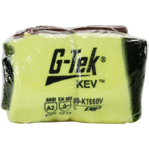 G-TEK KEV, YELLOW 13G KEVLAR SHELL, DD NITRILE MICROSURFACE, VEND PACK, 1 PR #09-K1660V