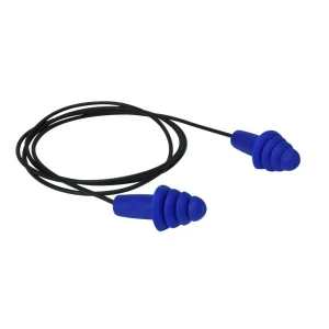 Resistor IIâ„¢ Metal Detectable Reusable Flanged Corded Earplugs, 100/BX #FP43-FMD
