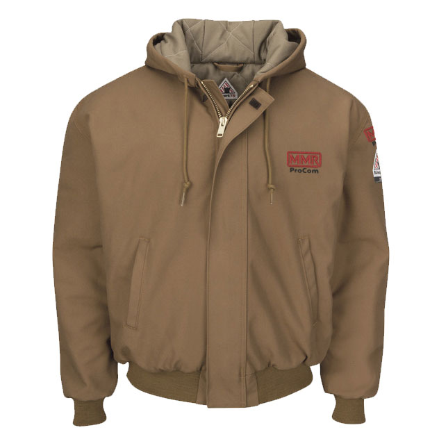 Men's Heavyweight FR Insulated Brown Duck Hooded Jacket, Brown, 1/EA #JLH6BD-PXS/MMR (Logo Included) - Image 4