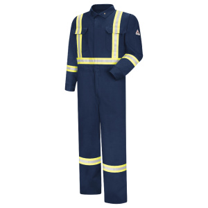FR Men's Premium Coverall with Reflective Trim - EXCEL FR ComforTouch - Navy, 1/EA #CTBANV-RG