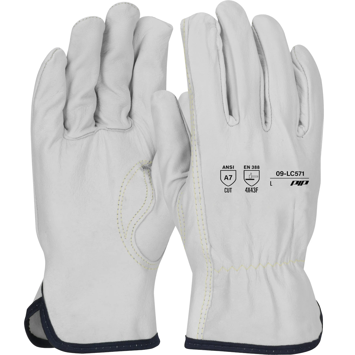 Economy Top Grain Goatskin Leather Drivers Glove with HPPE Blend Lining - Keystone Thumb, 1/DZ #09-LC571