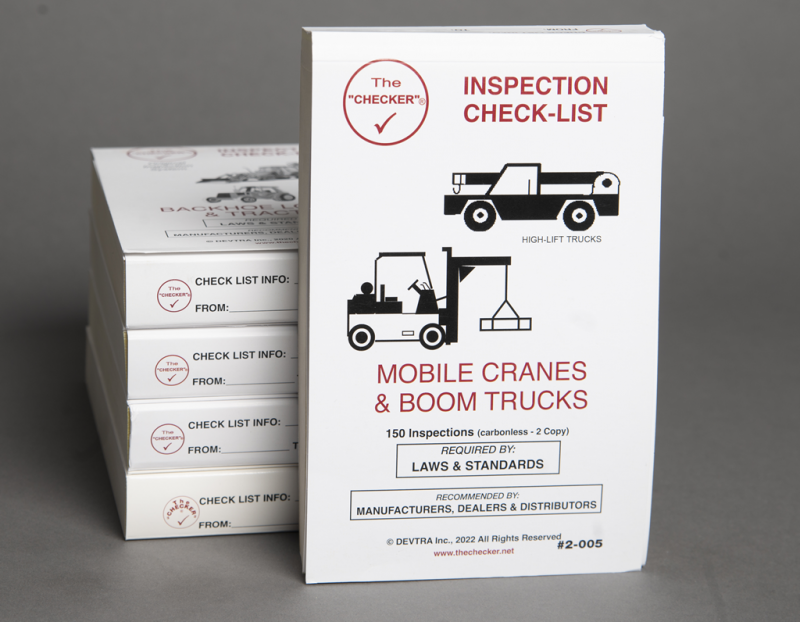 MOBILE CRANE & BOOM TRUCK Inspection Checklist BOOK, DEVTRA Inc - The CHECKER #2-005