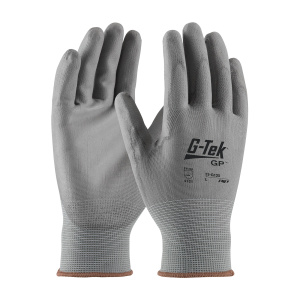 Seamless Knit Nylon Blend Glove with Polyurethane Coated Flat Grip on Palm & Fingers - Touchscreen, 1 DZ, #33-G125