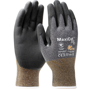 ATG MaxiCut Ultra, Black Micro-Foam Nitrile Coated Palm & Finger Tips, Dark Gray, 1/DZ #44-5745E