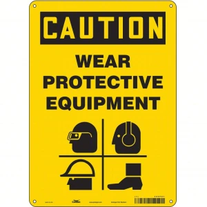 Safety Sign: Aluminum, Mounting Holes Sign Mounting, 14 in x 10 in Nominal Sign Size, 0.032 in Thick, 1/EA #466P87