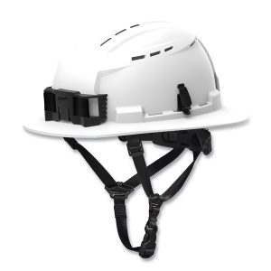 BOLT™ Front Brim Safety Helmet, Vented, Adjusable Swinging Ratchet Suspension, White, Class C, 1/EA #495-48-73-1650