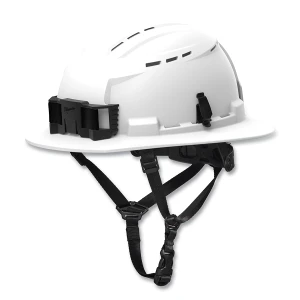 BOLT™ Front Brim Safety Helmet, Vented, Adjusable Swinging Ratchet Suspension, White, Class C, 1/EA #495-48-73-1650