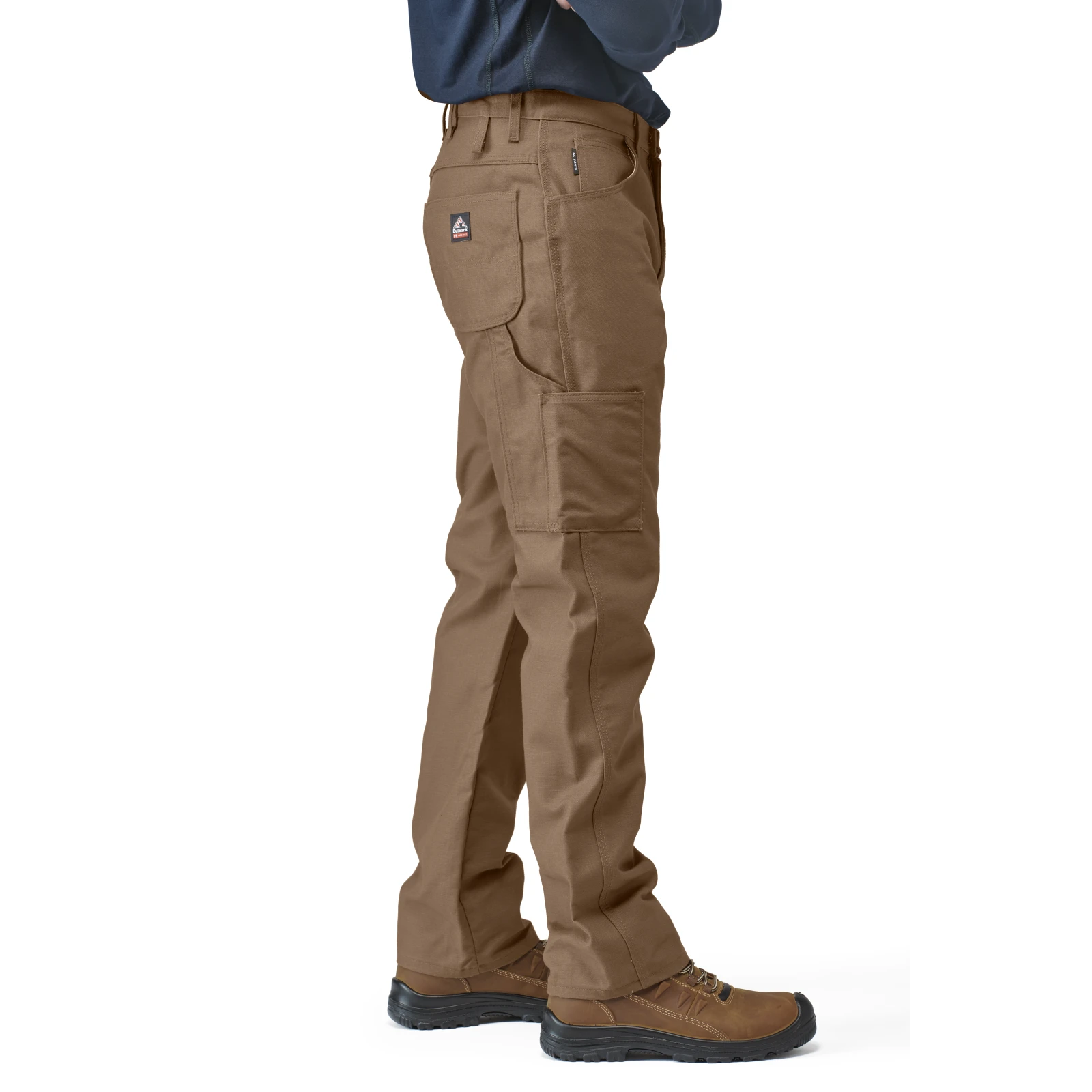 Work Pants Men's Midweight FR Dungaree, Brown Duck Color ,1 EA #PLJ8BD - Image 7