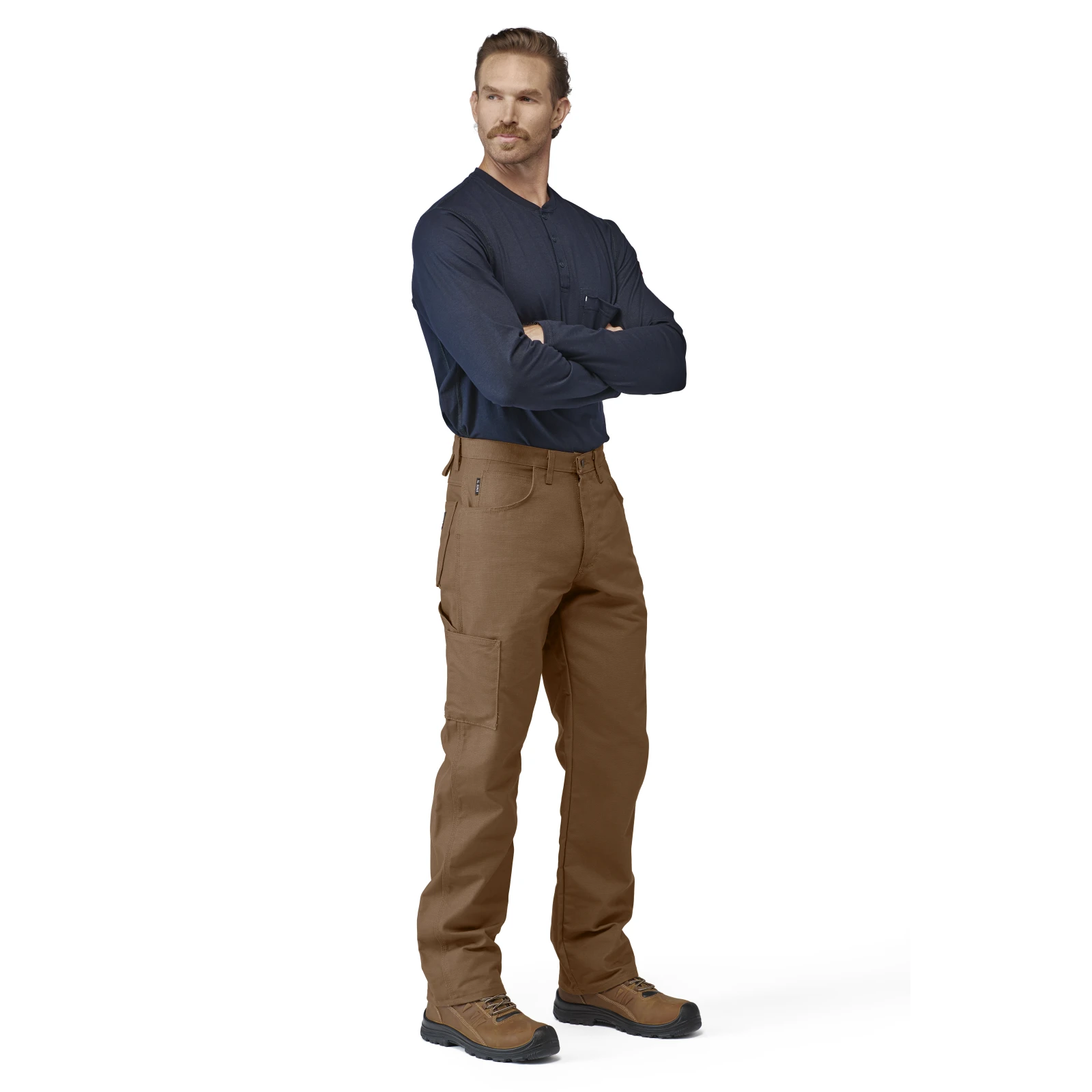 Work Pants Men's Midweight FR Dungaree, Brown Duck Color ,1 EA #PLJ8BD - Image 9