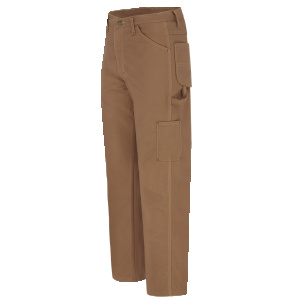 Work Pants Men's Midweight FR Dungaree, Brown Duck Color ,1 EA #PLJ8BD