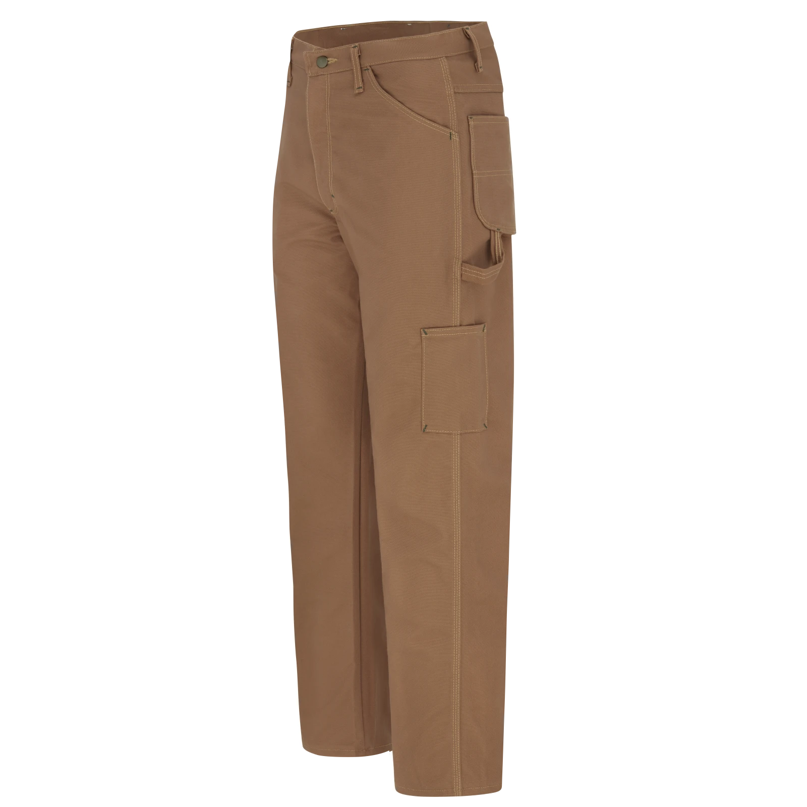 Work Pants Men's Midweight FR Dungaree, Brown Duck Color ,1 EA #PLJ8BD