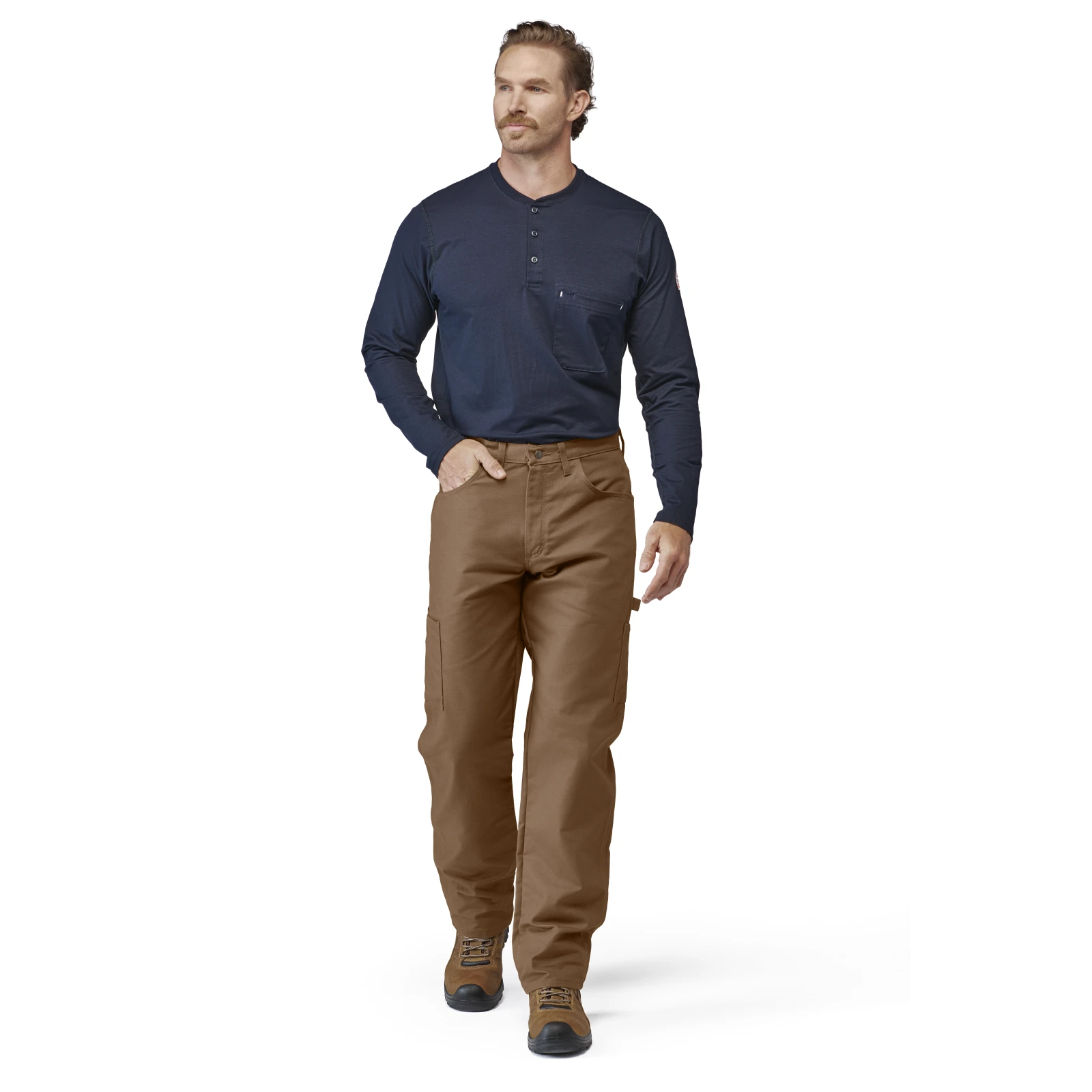 Work Pants Men's Midweight FR Dungaree, Brown Duck Color ,1 EA #PLJ8BD - Image 13