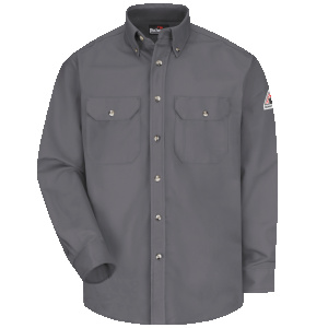 Men's Midweight FR Dress Uniform Shirt, Grey, 1 EA #SLU2GY
