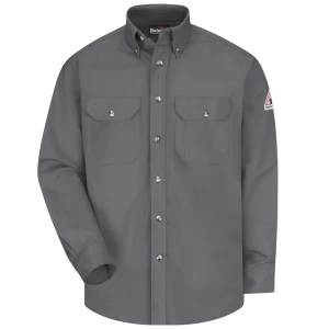 Men's Midweight FR Dress Uniform Shirt, Grey, 1 EA #SLU2GY