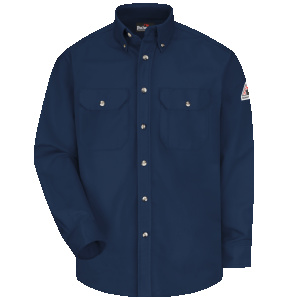 Men's Midweight FR Dress Uniform Shirt, Navy, 1 EA #SLU2NV