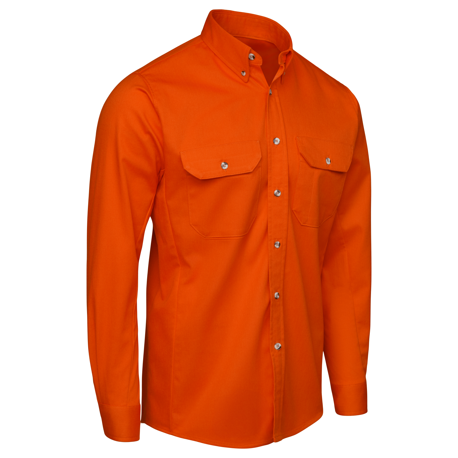 Men's Midweight FR Dress Uniform Shirt, Orange, 1 EA #SLU2OR - Image 5