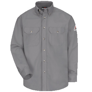 Men's Midweight FR Dress Uniform Shirt, Silver Grey, 1 EA #SLU2SY